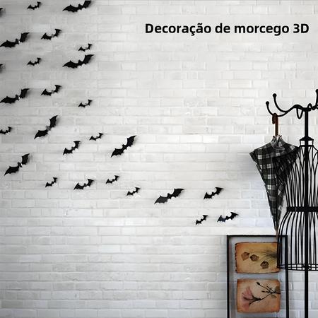 Imagem de Adesivo De Parede De Morcego De PVC 3D Preto Decoração De Festa De Halloween DIY Bar Room Adereços