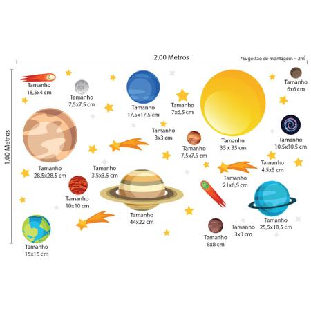Imagem de Adesivo de Parede Infantil Espaço Sistema Solar