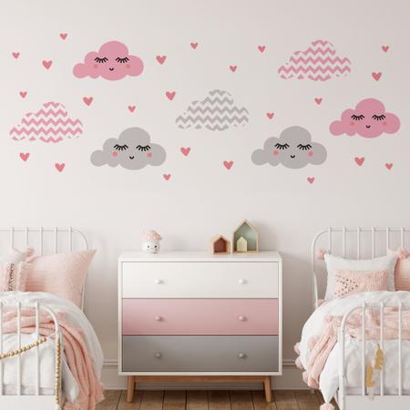Kit 9 Espelho Coração Acrilico Quarto Meninas Decorativo