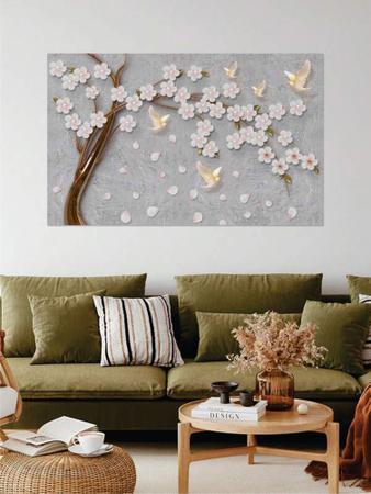 Imagem de Adesivo de parede, quadro adesivo, envelopamento de móveis e objetos, efeito 3D, floral