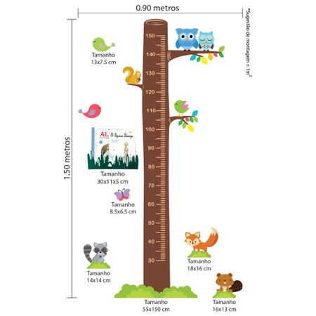 Adesivo de Parede Quarto Infantil Régua Floresta Livreiro - Quartinhos Imagem de Adesivo de Parede Quarto Infantil Régua Floresta Livreiro