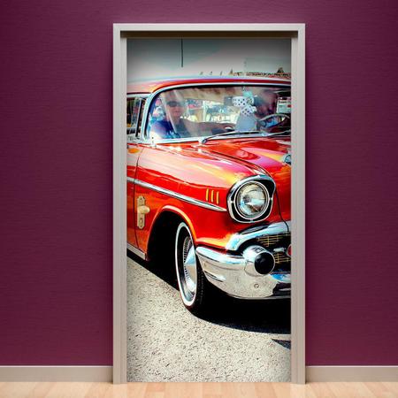 Adesivo De Porta Carro Antigo Bel Air Vermelho 215x80cm - Mix Adesivos Imagem de Adesivo De Porta Carro Antigo Bel Air Vermelho 215x80cm