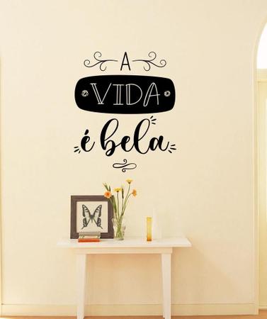 Imagem de Adesivo Decorativo De Parede Frase A Vida É Bela