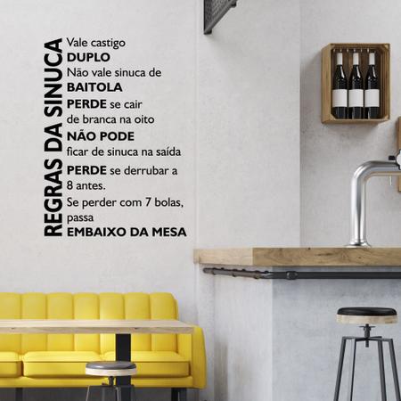 Adesivo Painel De Parede Jogos Sala Bilhar Sinuca Bar S39 - Quartinho  Decorado - Adesivo de Parede - Magazine Luiza