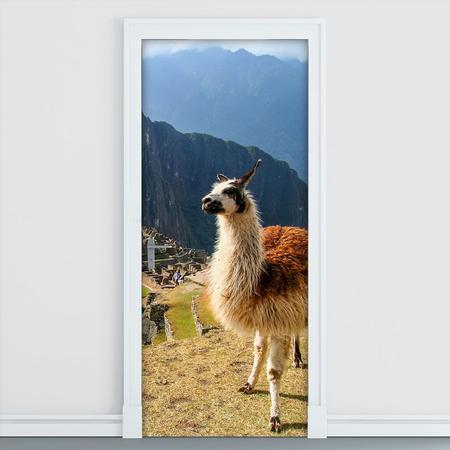 Imagem de Adesivo Decorativo de Porta - Lhama - Peru - 2526cnpt