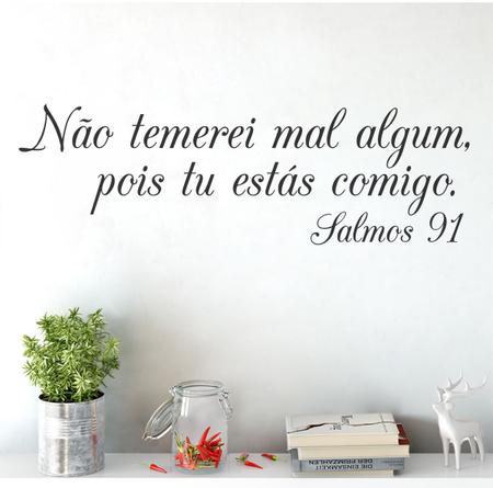 Adesivo Decorativo Parede Salmo 91 Não Temerei Mal Algum - Decore