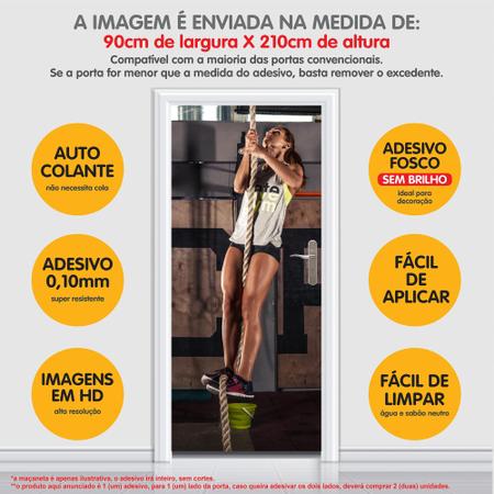 Imagem de Adesivo Decorativo Porta Academia Fitness Mulher Escalando