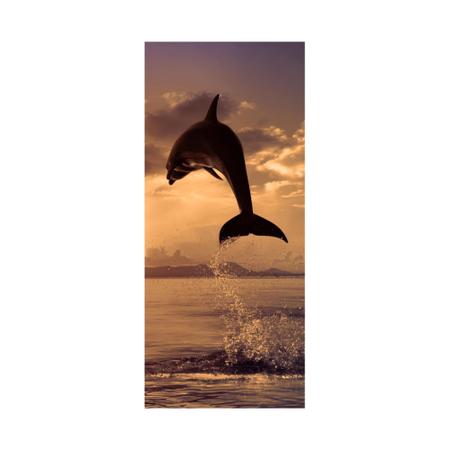 Imagem de Adesivo Decorativo Porta Animal Golfinho Mar Por do Sol