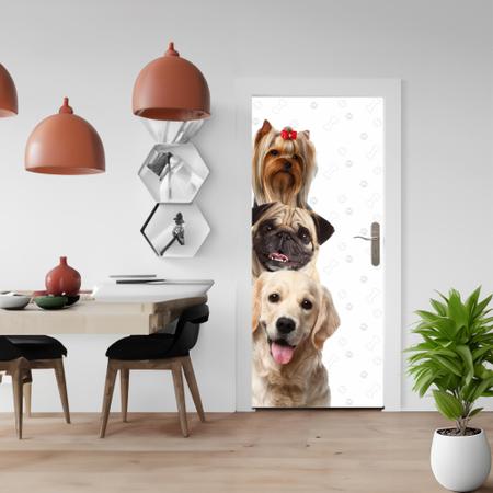 Adesivo Decorativo Porta Cachorros Pet Shop Dog Fofinhos - ColorMyHome -  Adesivo para Porta - Magazine Luiza