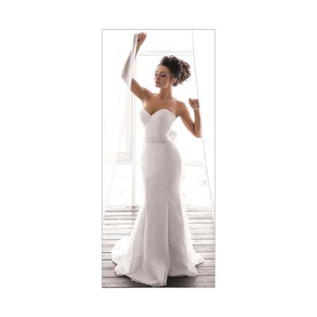 Imagem de Adesivo Decorativo Porta Salão Beleza Noiva Vestido Branco