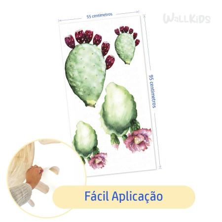 Imagem de Adesivo kit infantil jardim cacto flores