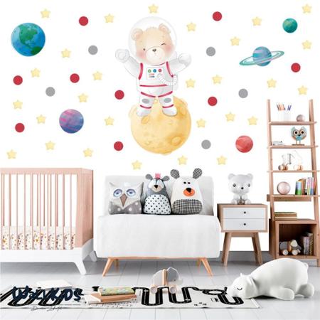 Adesivo Kit Infantil menina menino urso astronauta lua - Conspecto Imagem de Adesivo Kit Infantil menina menino urso astronauta lua