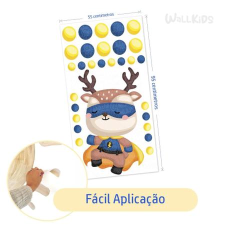 Imagem de Adesivo kit infantil rena super-herói azul