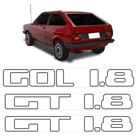 Imagem de Adesivo Lateral/traseiro Gol Gt 1.8 Volkswagen 84/86 Preto