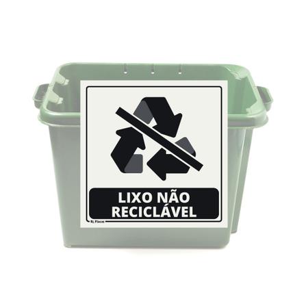 Adesivo Lixo Não Reciclável 15x15 cm - RL Placas de Sinalização Imagem de Adesivo Lixo Não Reciclável 15x15 cm