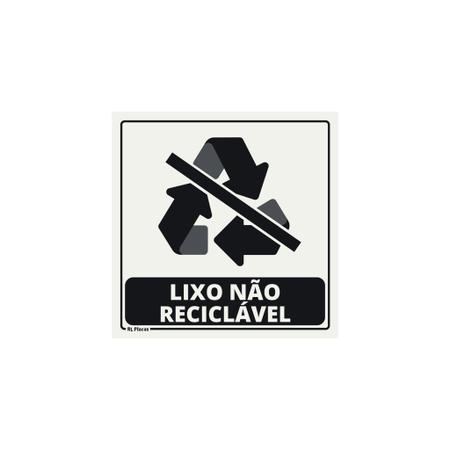 Adesivo Lixo Não Reciclável 15x15 cm - RL Placas de Sinalização Imagem de Adesivo Lixo Não Reciclável 15x15 cm