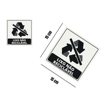 Adesivo Lixo Não Reciclável 15x15 cm - RL Placas de Sinalização Imagem de Adesivo Lixo Não Reciclável 15x15 cm