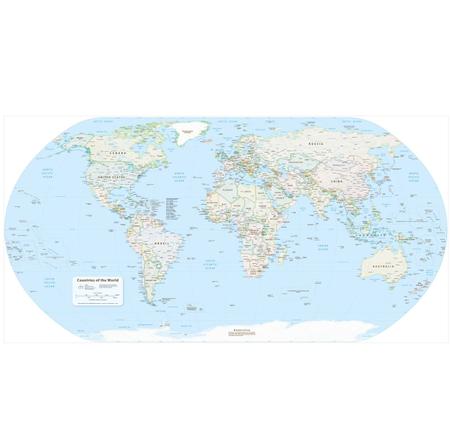 Imagem de Adesivo Mapa Mundi 2016 Revestimento De Parede Decorativo 30