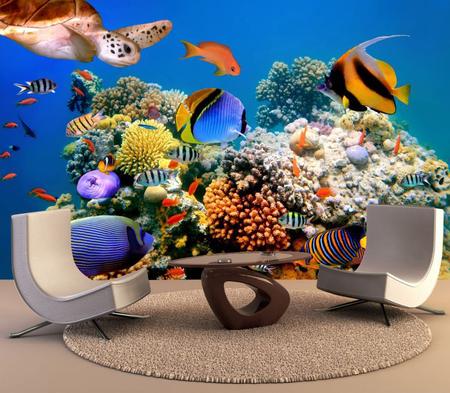 Papel de Parede 3D Oceano Peixes - Papel de Parede Paisagem - Final Decor - Papel  de Parede - Magazine Luiza