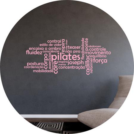 Adesivo Parede Decorativo Frases Pilates Palavras de Motivação Cor