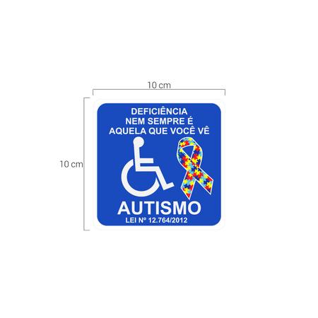 Imagem de Adesivo Símbolo Autismo Para Vidro Interno Do Carro 10x10 cm