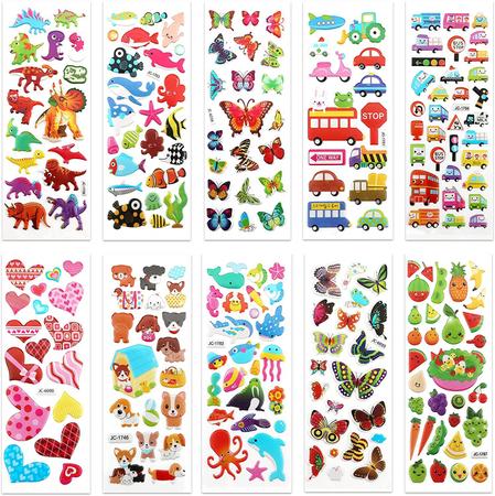 Adesivos 3D para Crianças e Bebês - Pacote com Mais de 500 Adesivos de  Animais, Números, Frutas, Peixes, Dinossauros, Carros e muito mais.  Translation: Autocolantes 3D para Crianças e Bebés - Pacote