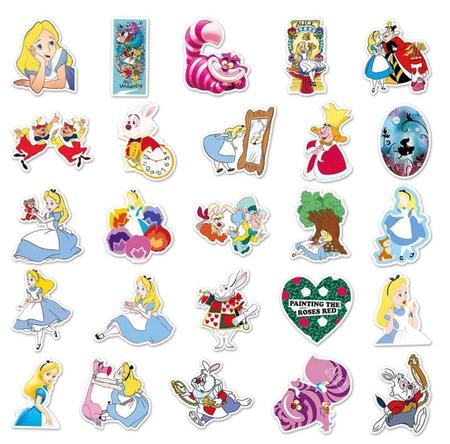 Adesivos A Prova Dágua Caderno Alice País Das Maravilhas - Mega Block Toys Imagem de Adesivos A Prova Dágua Caderno Alice País Das Maravilhas