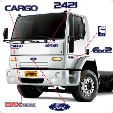 Imagem de Adesivos Caminhão Cargo 2421 Emblemas Maxtruck 6x2 Generico