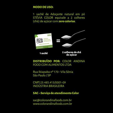 Imagem de Adoçante dietético em pó  Color Andina  display com 50 sachês de 800 mg