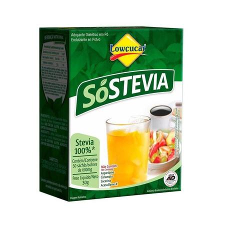 Imagem de Adoçante Dietético em Pó SóStevia - 30g (50 Sachês) - Lowçucar