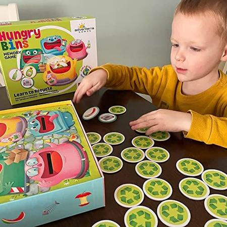 Adventerra Games - Hungry Bins Jogo de tabuleiro- Jogos Educativos