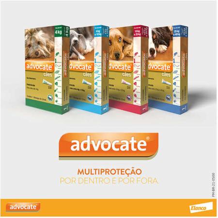 Imagem de Advocate Elanco 1,0 mL para Cães de 4 Kg até 10 Kg - 3 Bisnagas