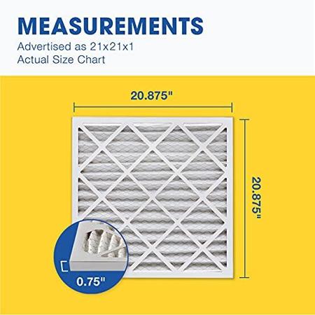 Imagem de Aerostar 21x21x1 MERV 11 Filtro de Ar Plissado, Filtro de Ar do Forno AC, 6 Pacote (Tamanho Real: 20.875" x 20.875" x 0,75")