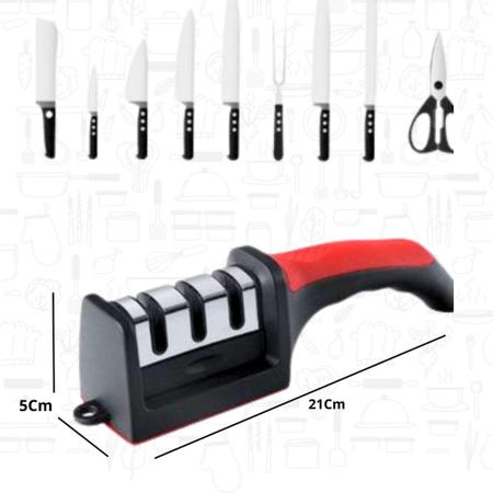 Imagem de Afiador Amolador Facas Aço Inox Profissional Emborrachado - Clink