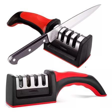 Afiador Amolador Manual De Facas Diamantado Vermelho - Relet Imagem de Afiador Amolador Manual De Facas Diamantado Vermelho
