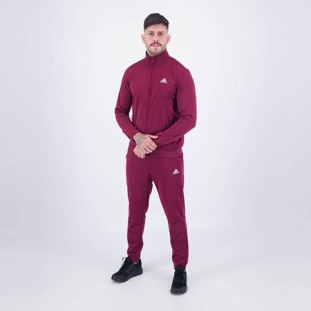 Agasalho Adidas Logo Linear Vermelho Escuro Camisa e Camiseta Esportiva Magazine Luiza