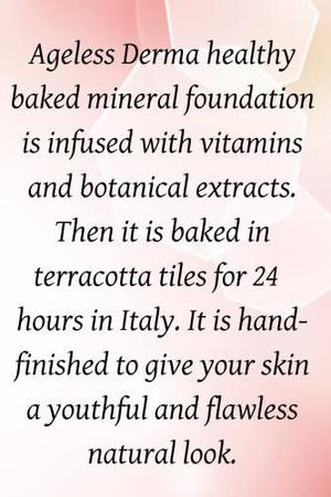 Imagem de Ageless Derma Mineral Baked Foundation Makeup- A Vegan and Gluten Free Powder Makeup Foundation (Mega Bege)