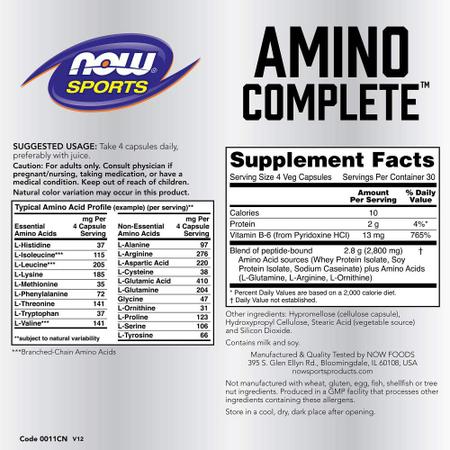 Imagem de AGORA Nutrição Esportiva, Amino Completo, Mistura de Proteínas Com 21 Aminos e B-6, 120 Cápsulas Veg