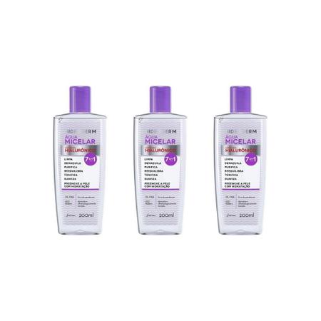 Imagem de Agua Micelar Hidraderm 200Ml Acido Hialuron 7Em1-Kit C/3Un