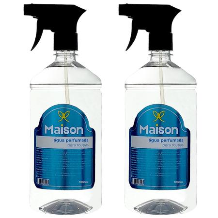 Imagem de Água Perfumada Roupas e Tecidos 1 Litro Patchouli Kit 2 unidades - Maison