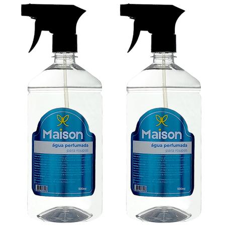 Imagem de Água Perfumada Roupas e Tecidos 500ml Talco Kit 2 unidades - Maison