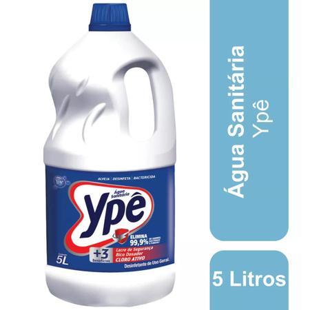 Imagem de Água Sanitária Cloro Ativo 5 Litros Ypê Alvejante Desinfeta