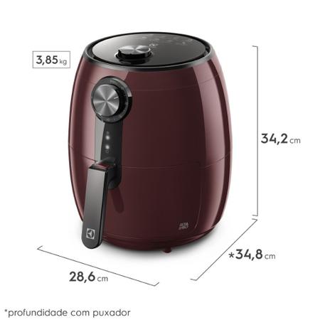 Imagem de Air Fryer Electrolux por Rita Lobo 3,2L Vermelha Escura Efficient com Timer 1400W (EAF16)