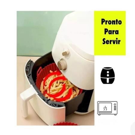 Imagem de air fryer fun kitchen Cesta forro forma protetor silicone microondas forninho reutiliza