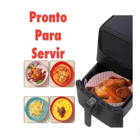 Imagem de air fryer fun kitchen Cesta forro forma protetor silicone microondas forninho reutiliza