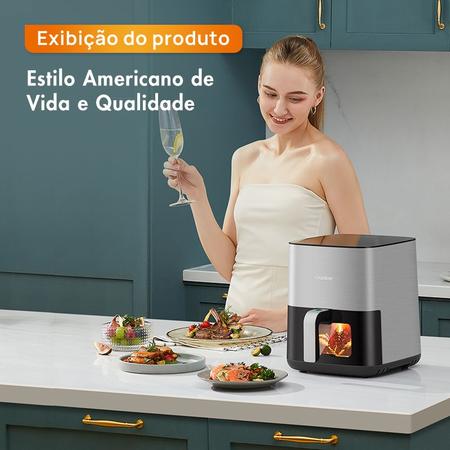 Gaabor Fritadeira Elétrica Air Fryer 4L 1450W Analógica Visor Transparente  Tecnologia Cyclone 360 127v : : Cozinha