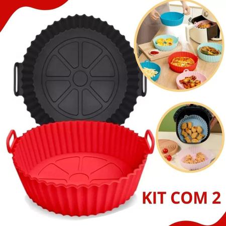 Imagem de air fryer mondial family Cesta forro forma protetor cesto silicone microondas forninho 