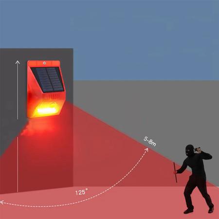 Imagem de Alarme Solar Anti Roubo Furto Sirene 120db Controle Luz Sensor Presença Movimento Comercial Residencial Prova dAgua Resistente