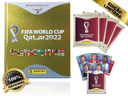 Kit Album Dourado com todas as figurinhas da copa 2022 mais 20 Legendes  Bordô Originais Panini - Álbum de Figurinhas - Magazine Luiza