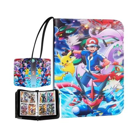 Imagem de Álbum de Cartas Pokémon com 400 Bolsos - Fichário com Zíper e Pasta para Colecionáveis